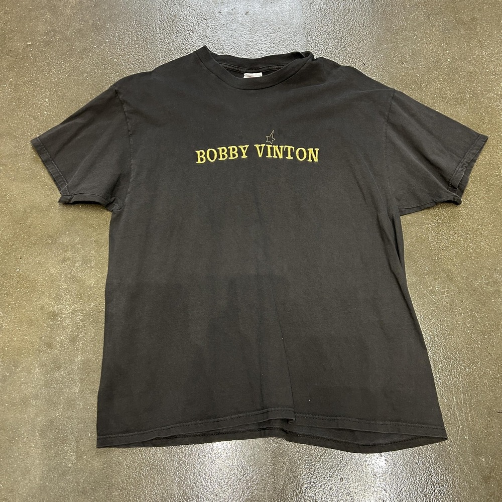 Bobby Vinton Shirt Mens 2XL Black Hanes Beefy-T Tour Band Graphic Music Tee